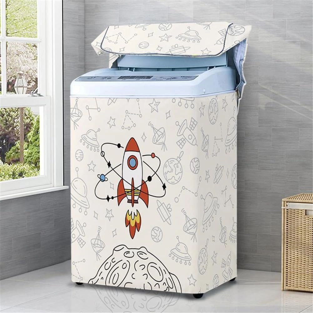 Odot Washing Machine Cover - Top Load Zipper Red Rocket