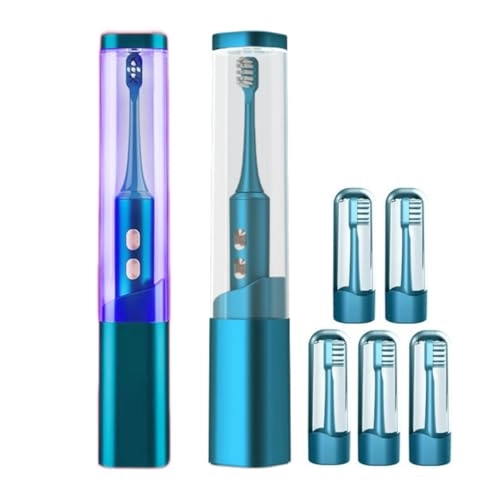 Sonic Electric Toothbrush - UV Sanitizing Cap 5 Replacement Brush Heads 45 Days Battery Life