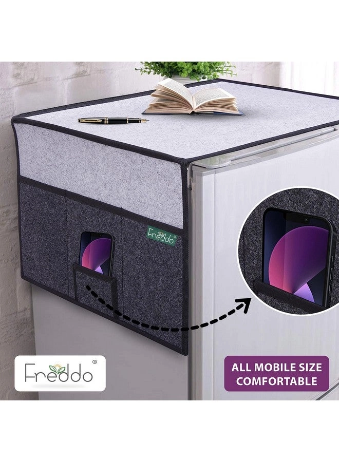 Refrigerator Top Cover - 5 Pocket 35 x 24 inch Grey Black