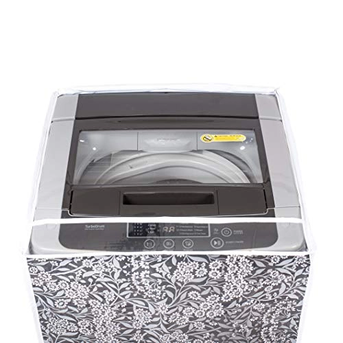 Top Load Washing Machine Cover - 6kg-7.5kg Black Flower
