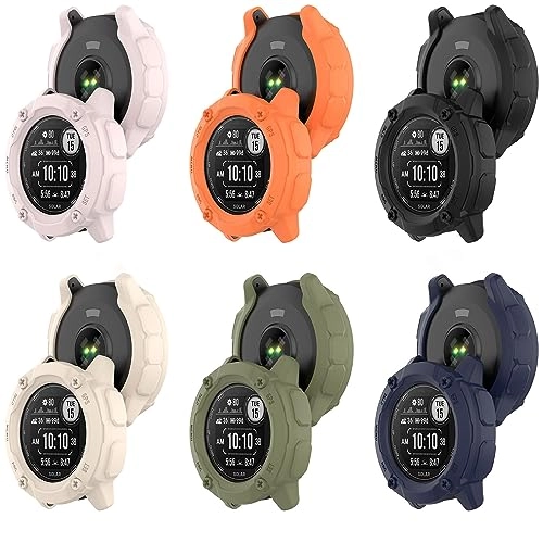 Bumper Case for Garmin Instinct 2X Solar 50mm - Shockproof Green+Blue TPU 2-Pack