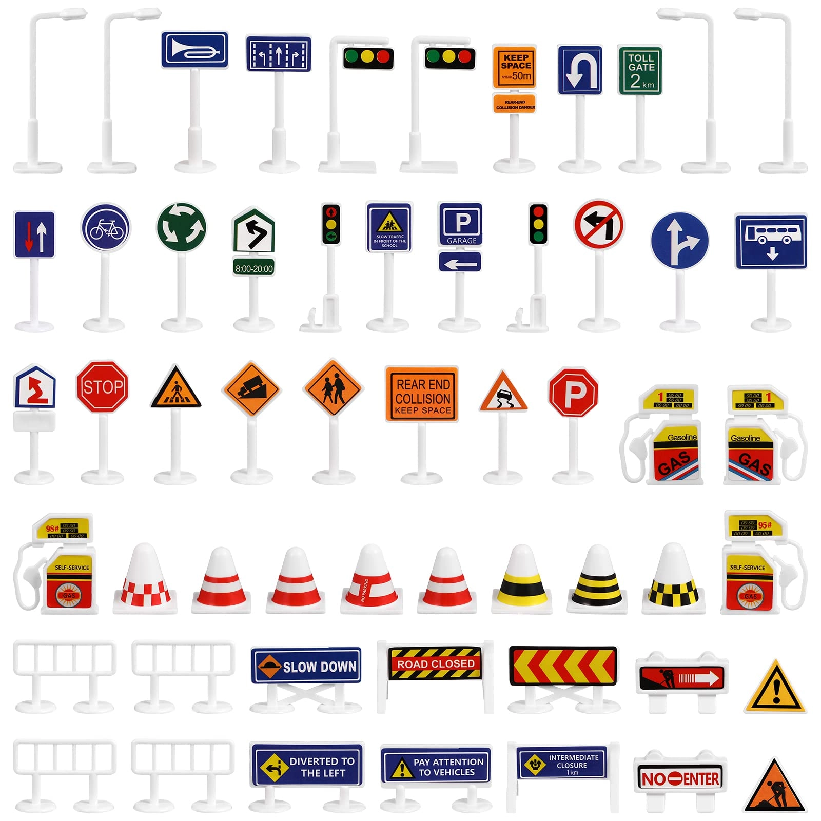 Kisangel Road Signs Playset - 56Pcs