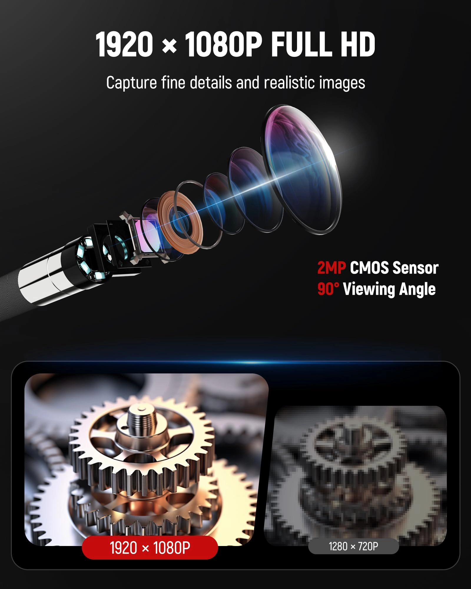 Two-Way Articulating Borescope Camera - 0.25in 5.3FT