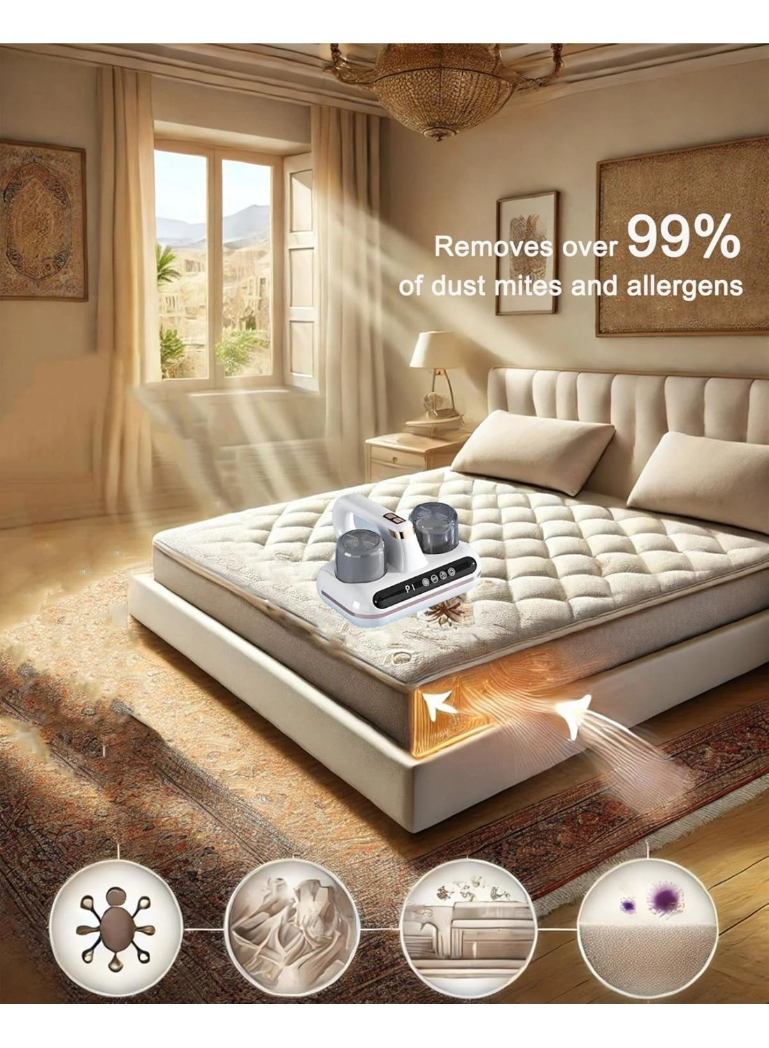 Mattress Vacuum Cleaner - UV 8kPa/10kPa HEPA