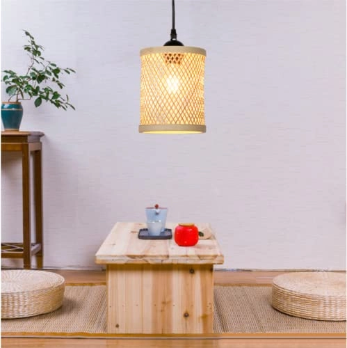 Bamboo Chandelier with Fish Basket