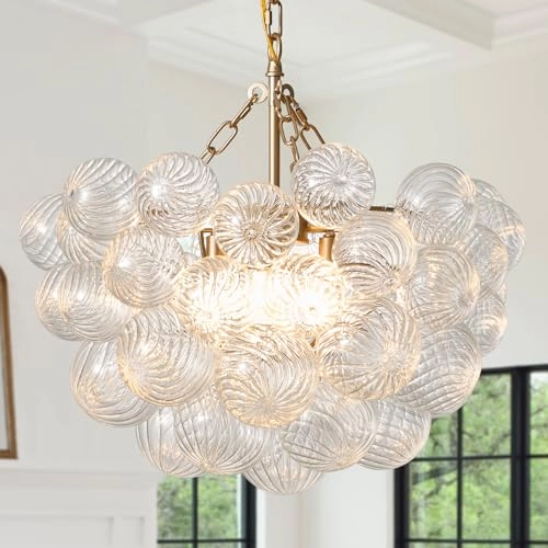 Nordic Bubble Ball Swirled Modern Chandelier - 36" adjustable chain