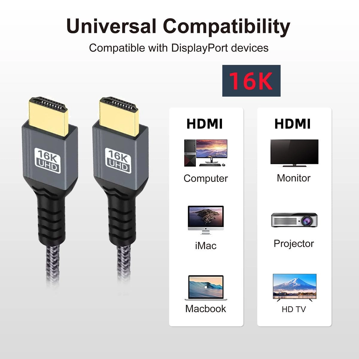 8K HDMI Cable 2m with Ethernet