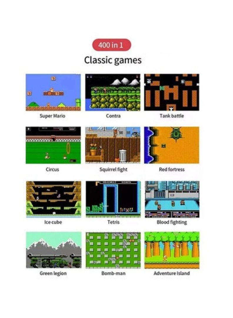 Handheld Game Console - 400 Built-in Games 3-Inch Color Screen Rechargeable Battery