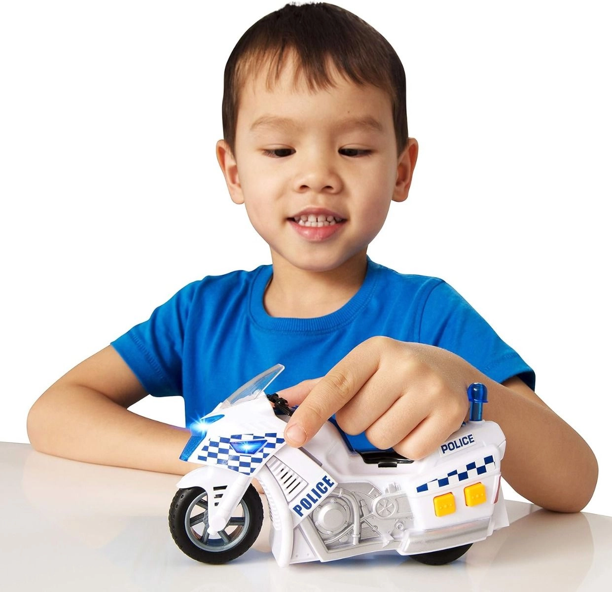 Mighty Machines Light And Sound Police Motorbike - White Small