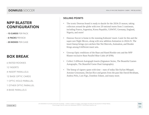 Donruss Soccer 6-Pack Hobby Blaster - 90pcs
