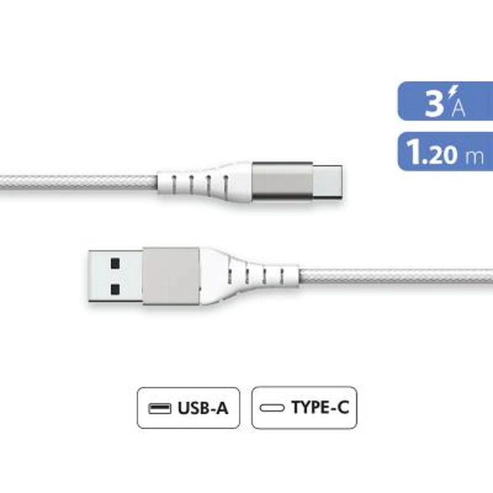 BIG BEN Power Lite Cable 60W USB-A to USB-C 1.2m Reinforced