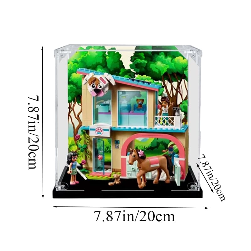 LEGO Friends Display Case (41446) - 7.87x7.87x7.87in. Black Bottom