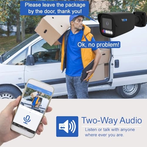 GW4108EP - 8 Channel NVR + GW5094IP - 5MP Two Way Audio Camera + GWCAT60 - 60FT CAT5E + GWCAT100 - 100FT CAT5E