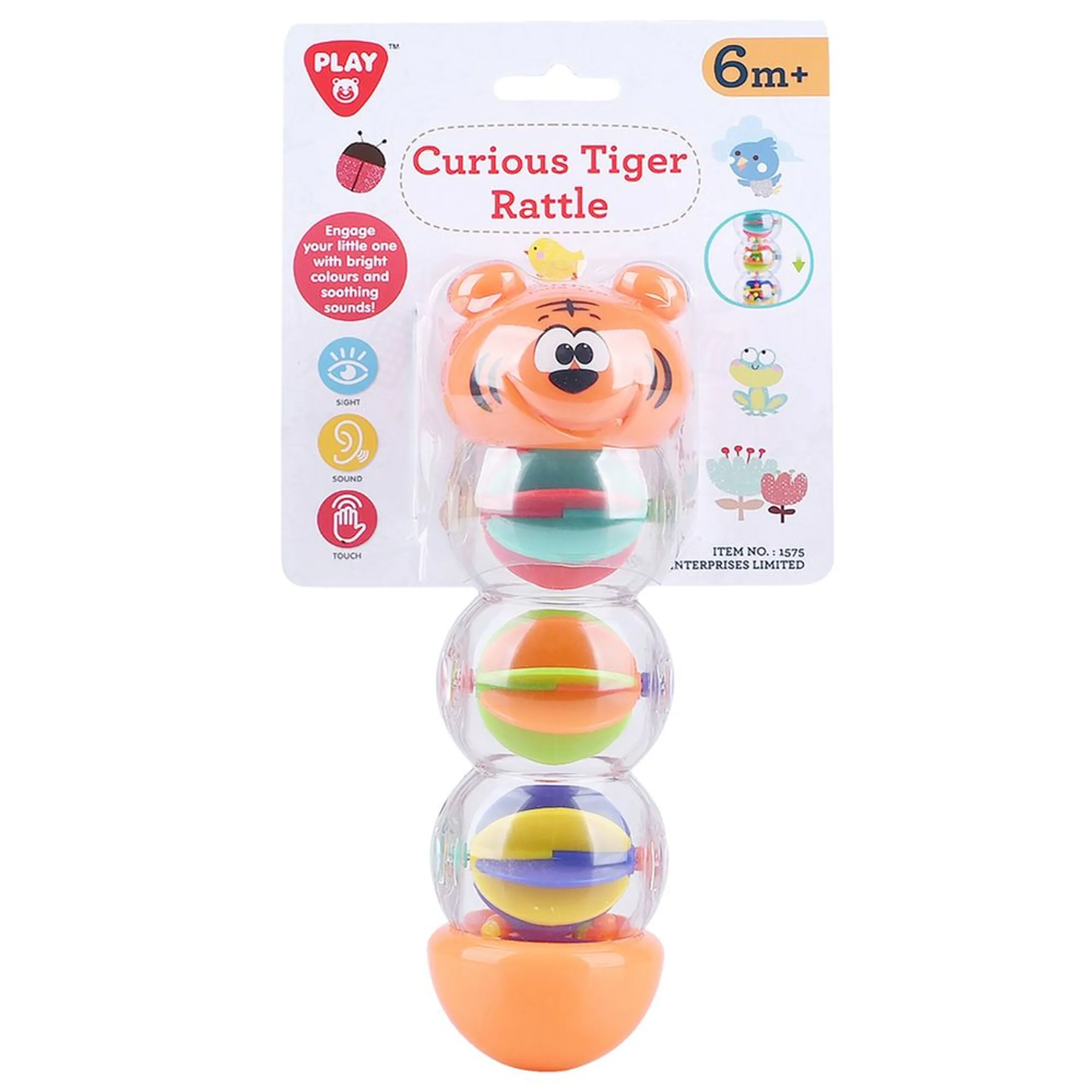 Play&Go Curious Tiger Rattle - Suitable for 2 Years & Above BPA-free plastic