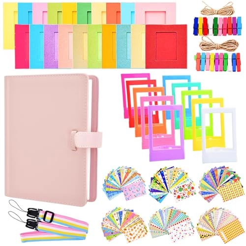 128 Pocket Album + Film Stickers - 120 + Plastic Desk Frame - 10 + Hanging Frame - 20 + Rainbow Camera Strap
