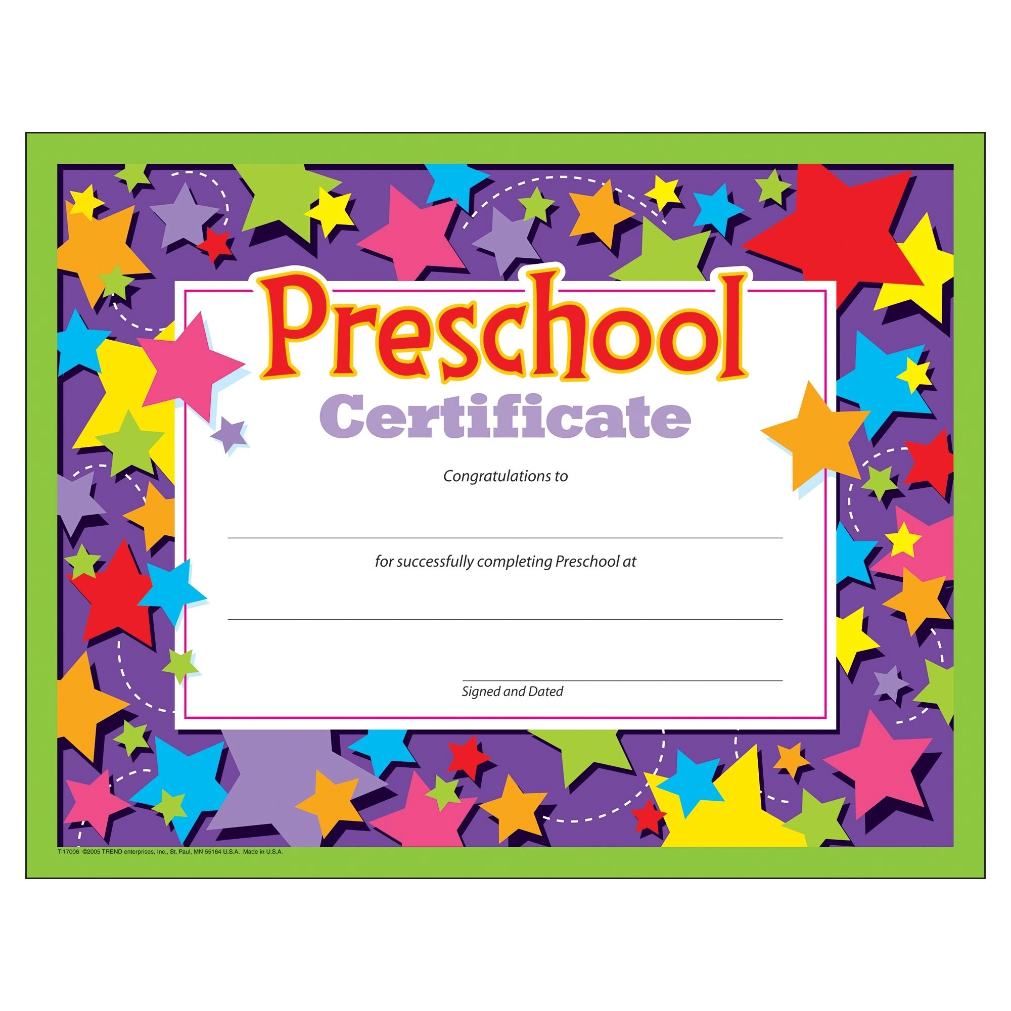 MZA STORES Preschool Certificates - 30