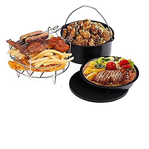 Cake Basket + Silicone Mat + Pizza Tray + Grill + Steaming Rack - Stainless steel +Silica gel 5 Pack