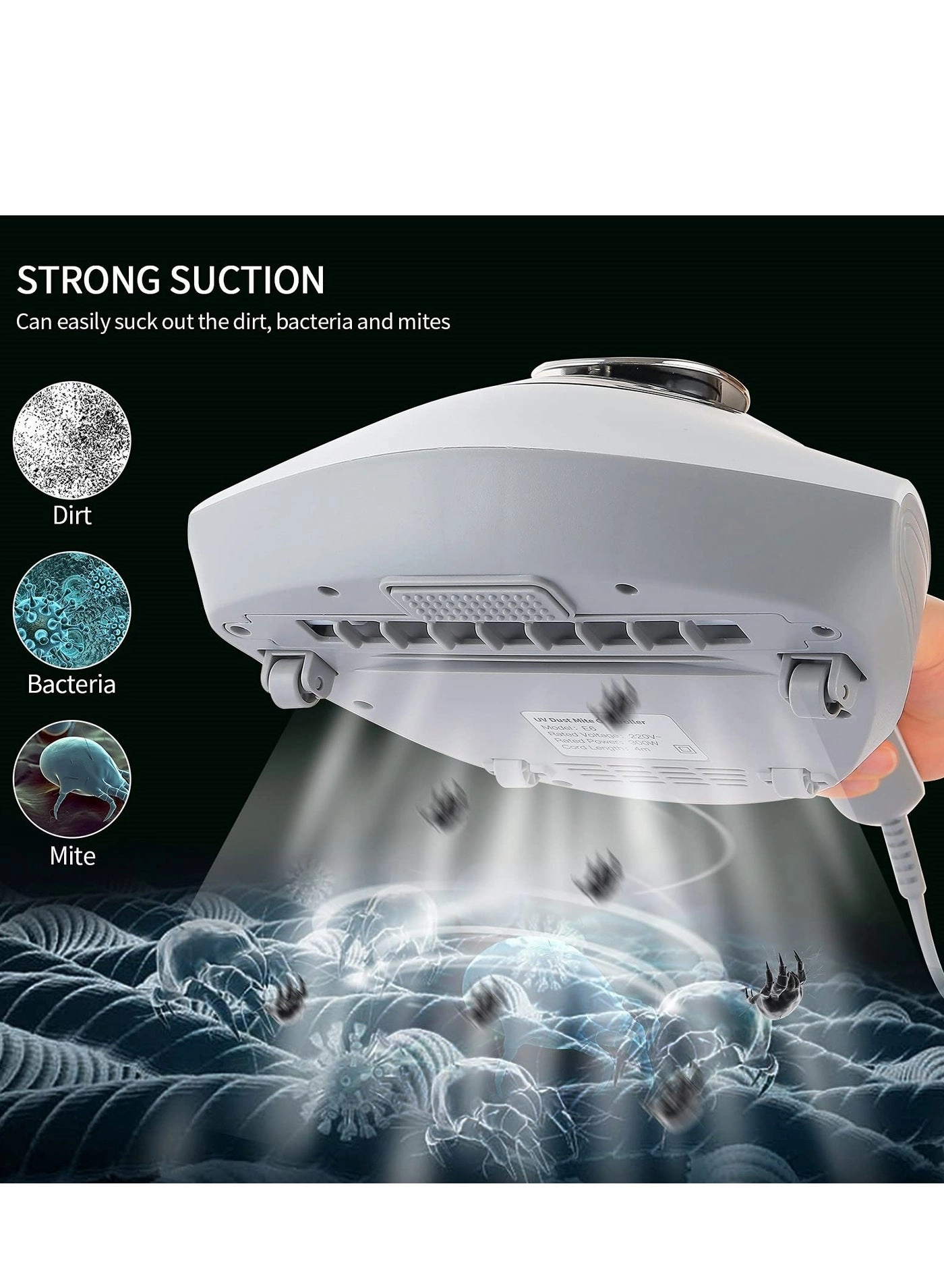 Mattress Vacuum Cleaner - 13Kpa Strong Suction Low Noise