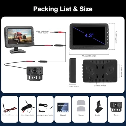 Rear View Camera - Night vision Wired 1080P