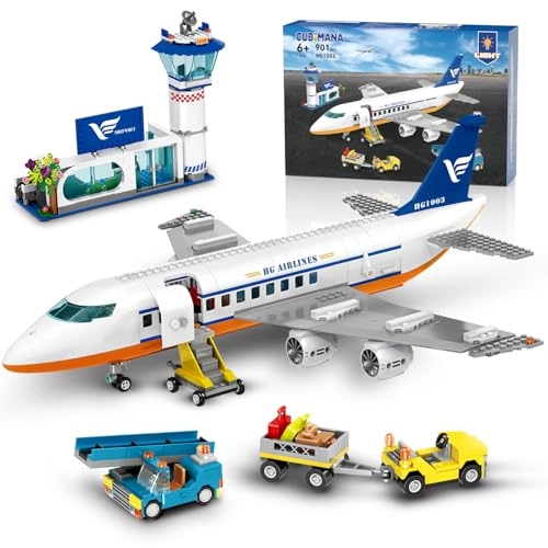 CUBIMANA Large City Passenger Airplane - LED Light 21 Inches