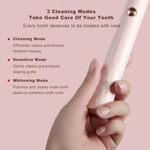Soft Electric Toothbrush - 31000 brush strokes/min Rechargeable 3 Cleaning Modes