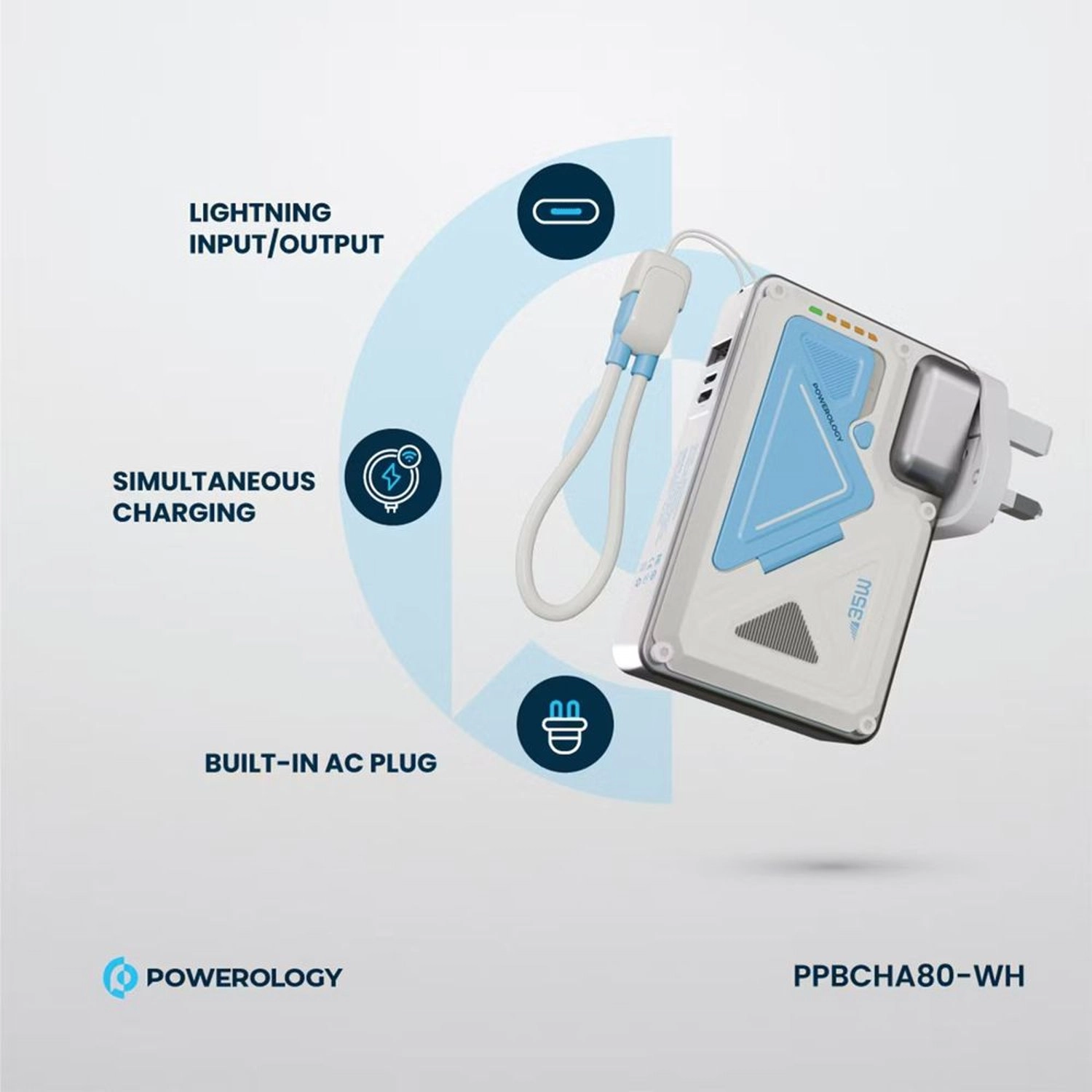 PPBCHA80-WH - 10000mAh 35W Fast Charging MagSafe Compatible