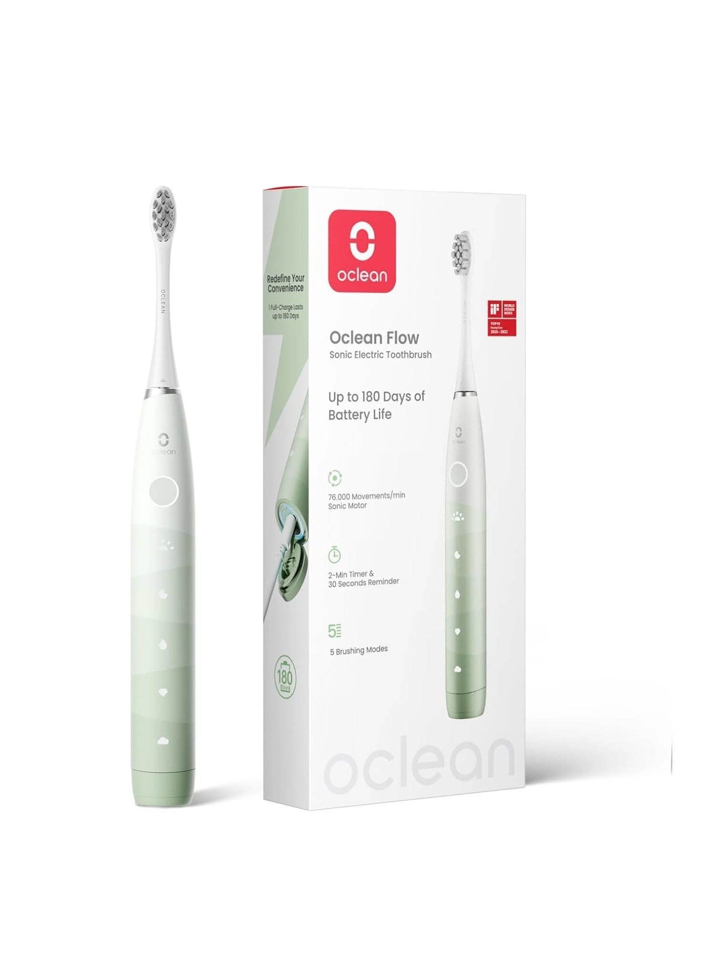 Oclean Flow Travel Go - 76,000 movements per minute 180-day battery