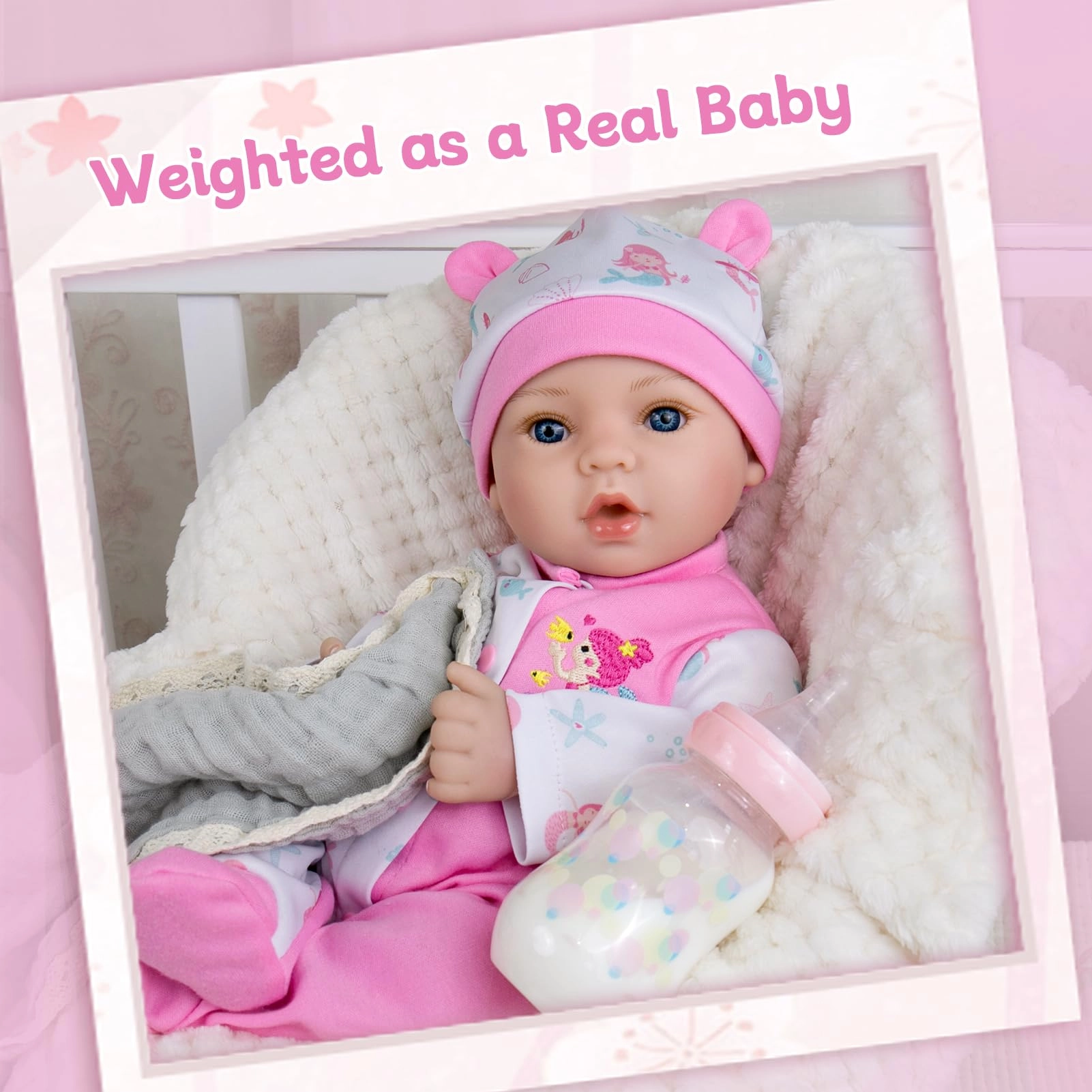 Reborn Baby Doll - 18 inch Newborn Girl Pink Outfit Ages 3+