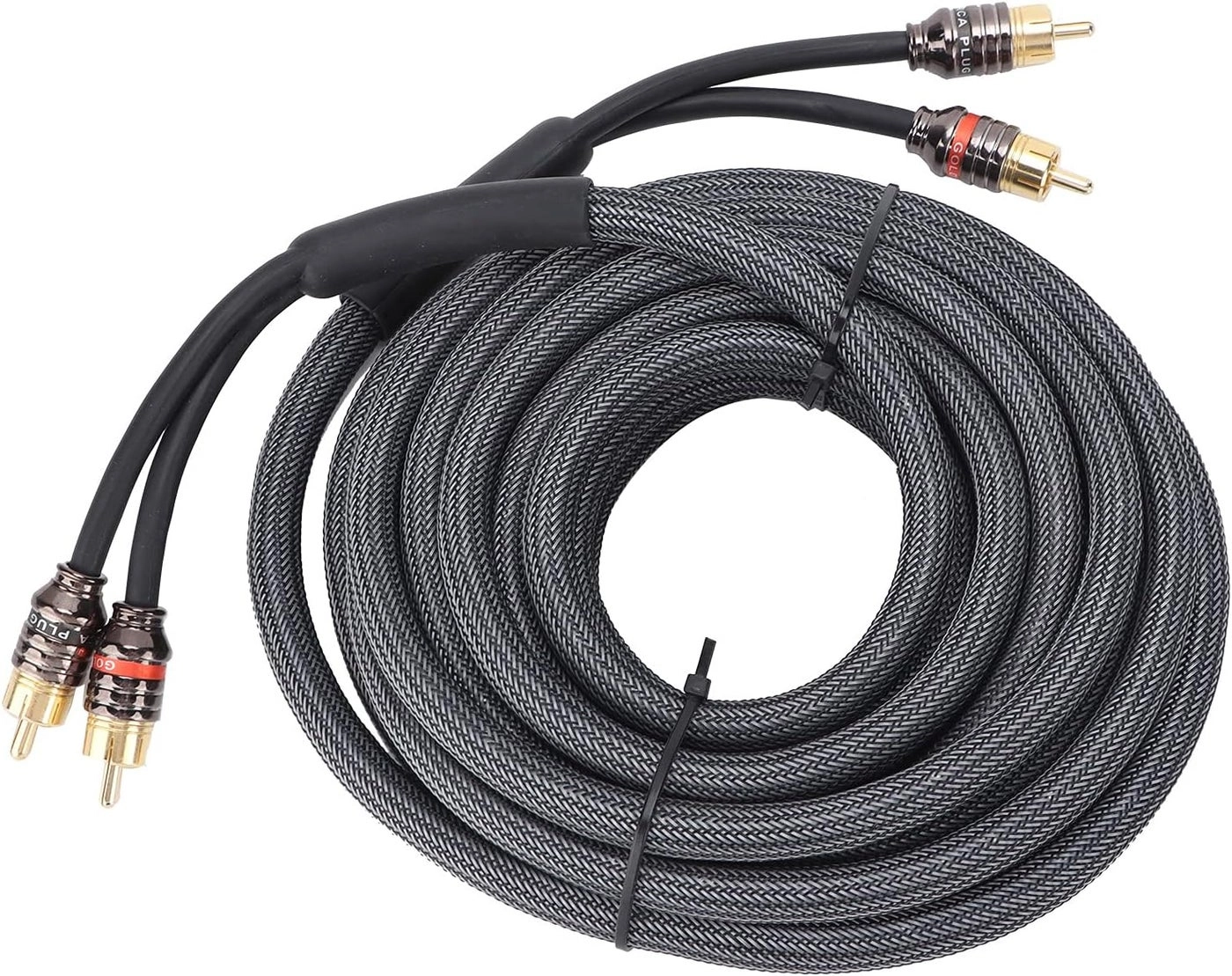 klarako Car Audio Signal Cable - 4.5m/180in Black PVC