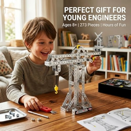 Tower Crane & Frame Crane & Windmill Model Set - 3-in-1 273 pcs