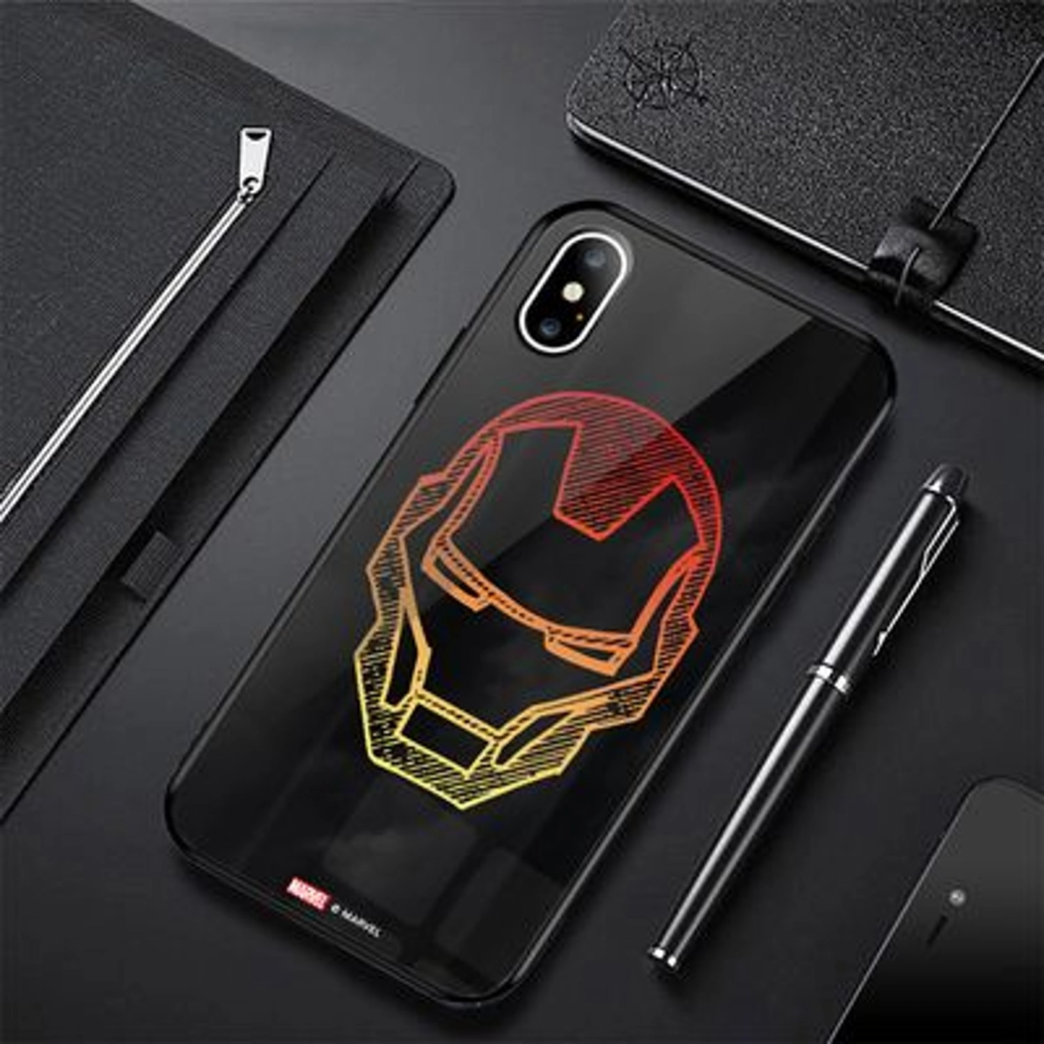 iPhone Xs Max Cover - TPU Bumper Case + Tempered Glass Back Back Case
