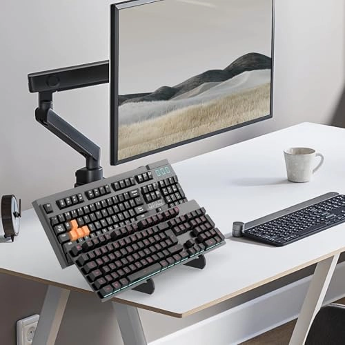 Keyboard Display Stand - 2-Tier Black Acrylic