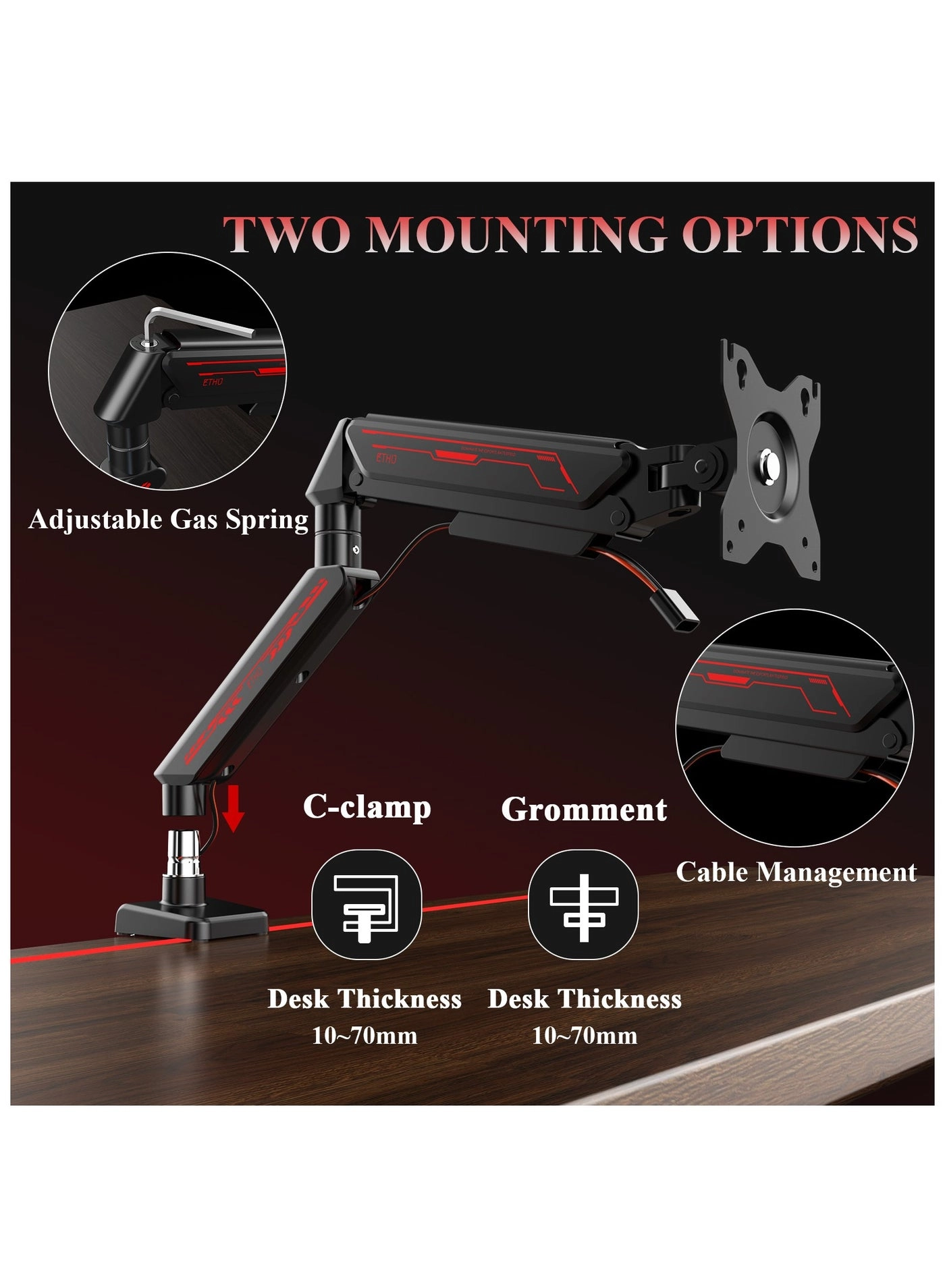 Monitor Arm - Single 13-32 inch 75x75/100x100mm