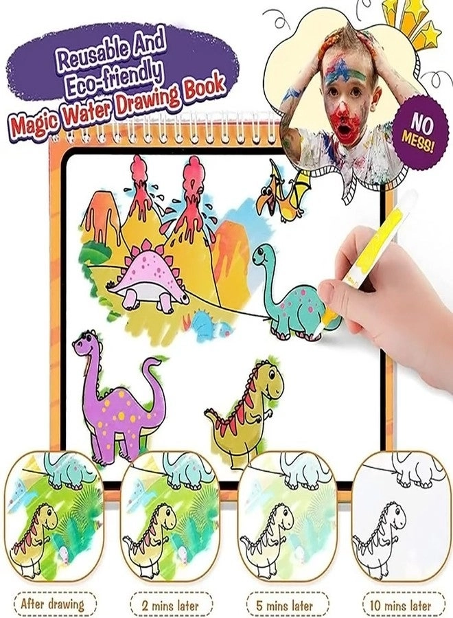 Children's Cartoon Water Magic Painting Book - with Marker 15 Different Exploration Scenes Combo