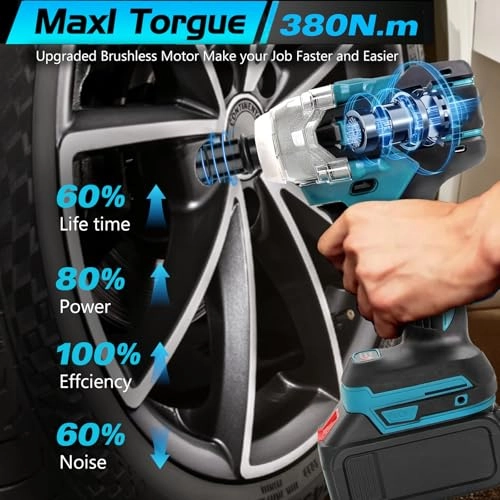 Cordless Impact Wrench - 380N.m 1/2"