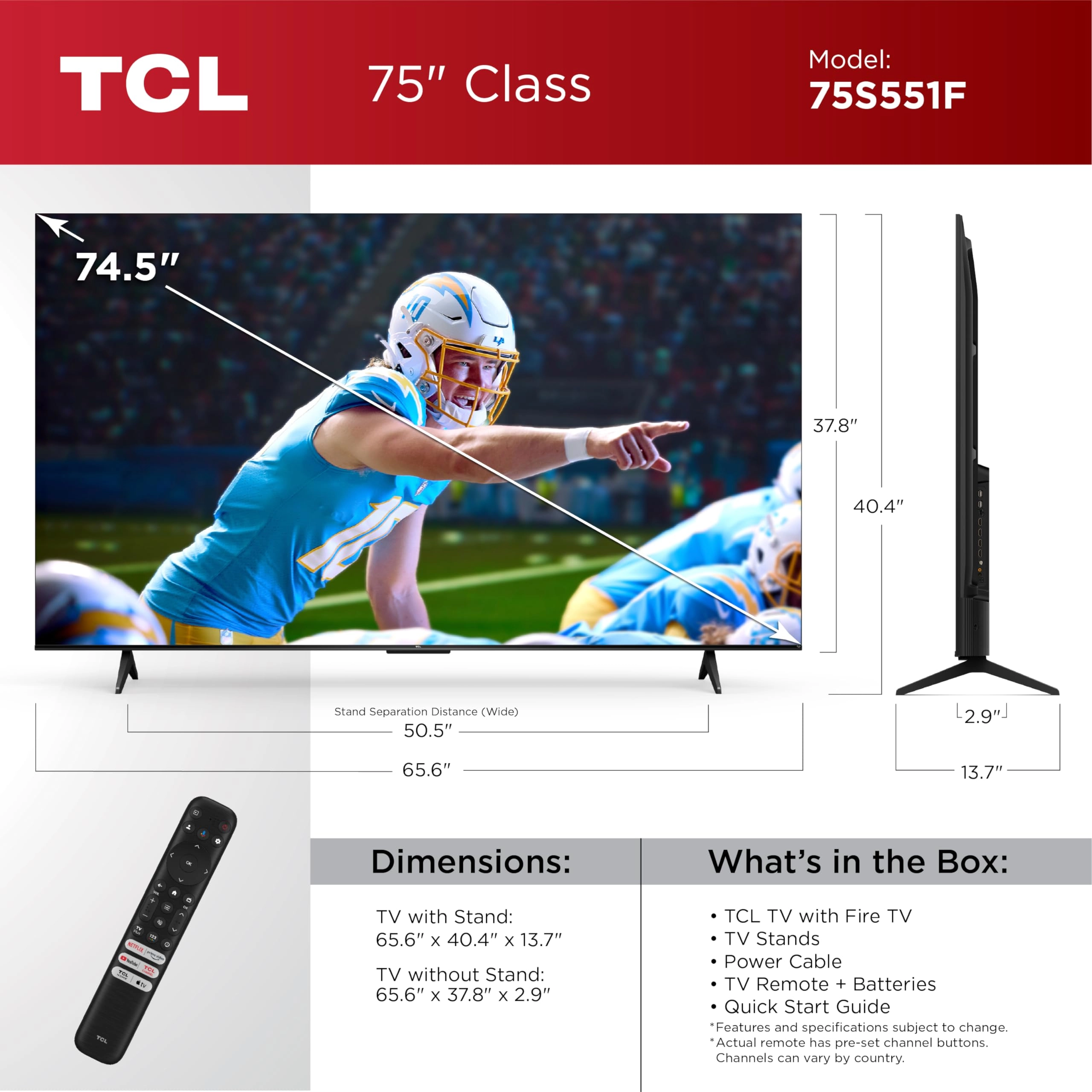 75S551F - 75 inches