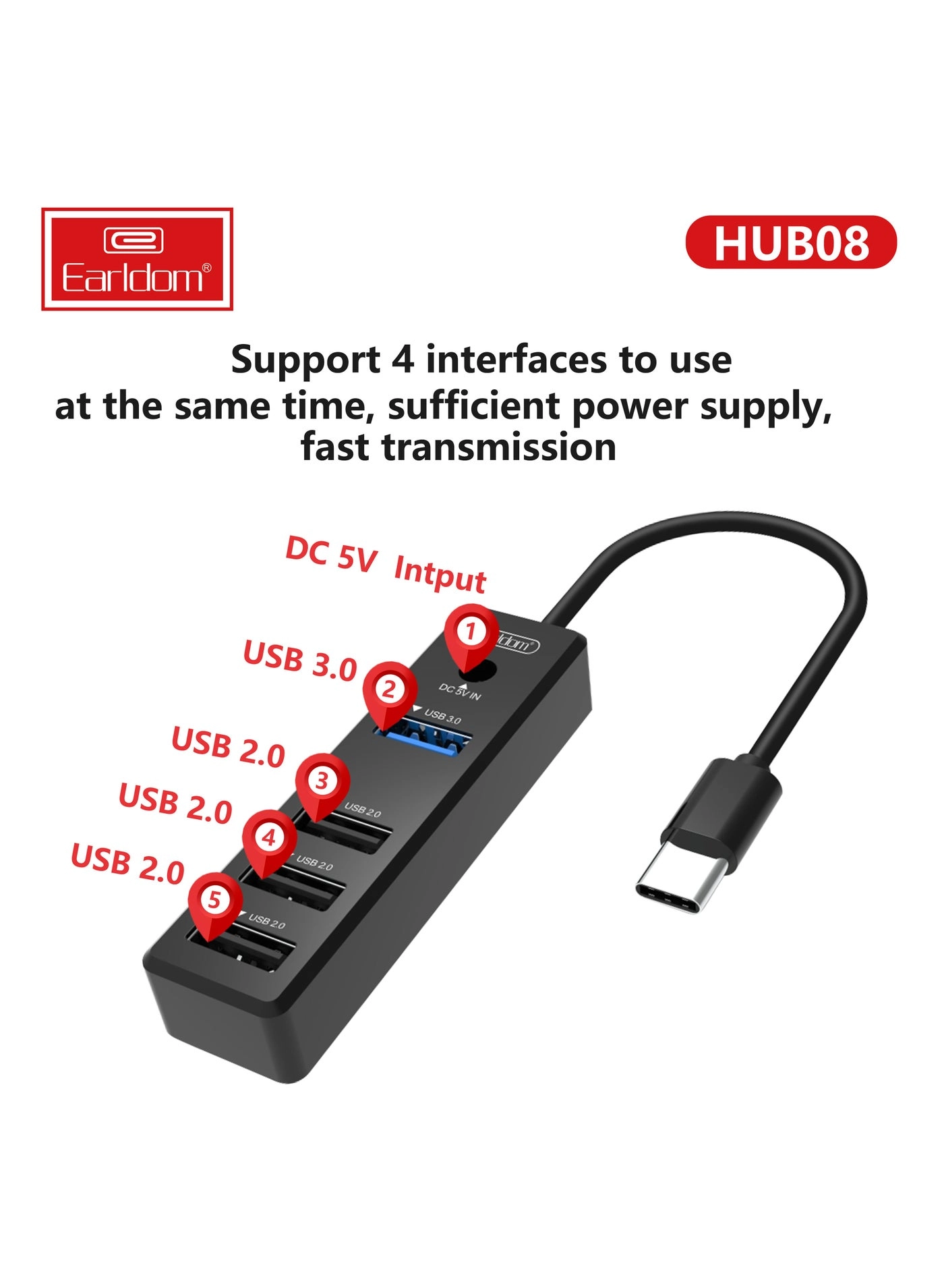 USB 3.0 Hub - 4-Port 5Gbps