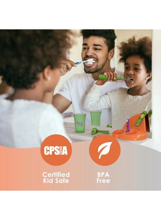 Kids’ Electric Toothbrush Set - Ages 3+ 2 Brush Heads 2-Minute Timer