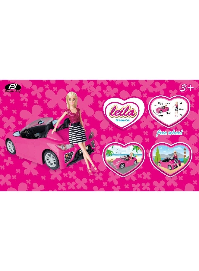 Leila Dream Car - 35cm + Doll - 30cm Ages 3+
