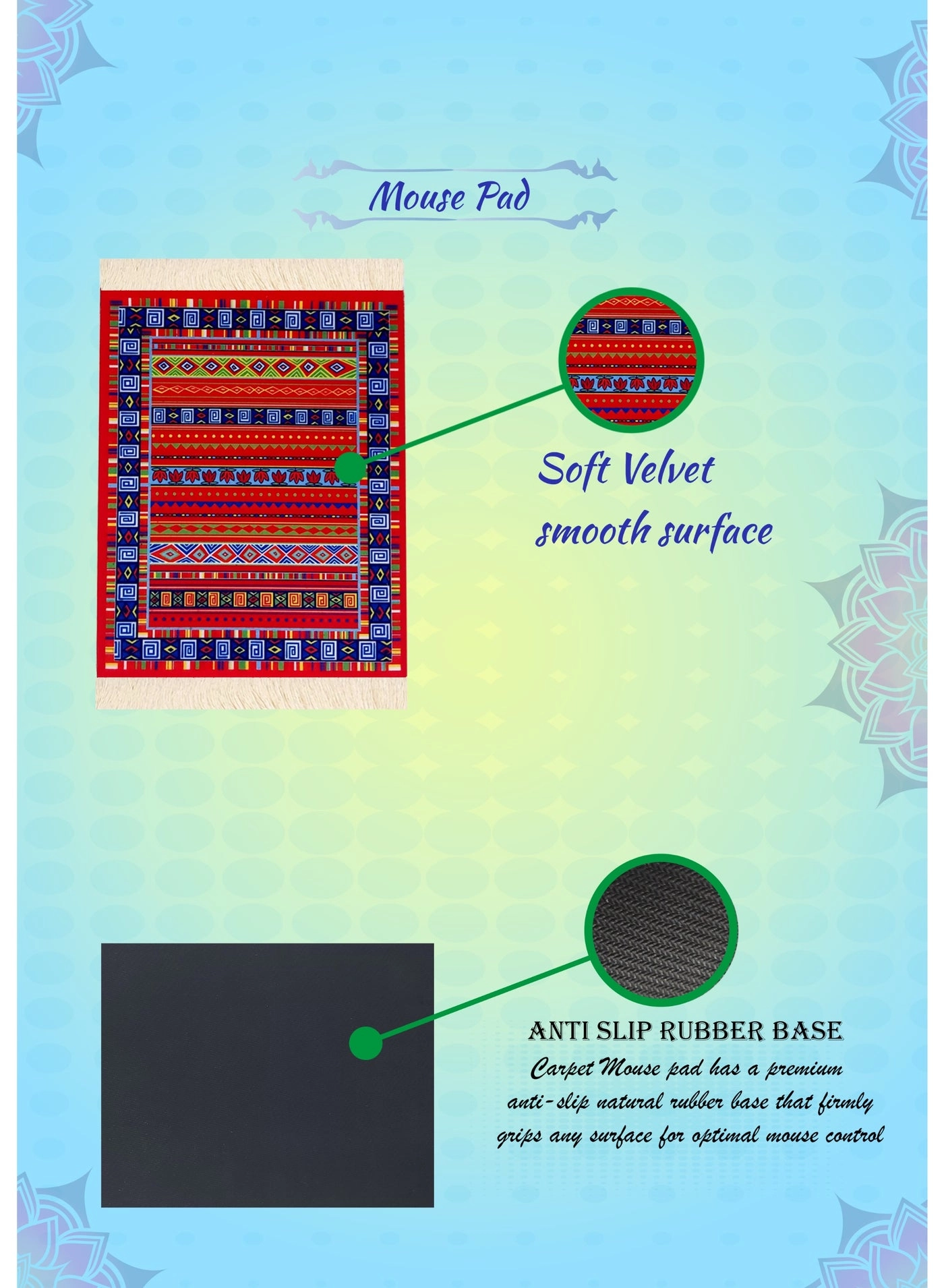 Classic Persian Carpet Fabric Gaming Mouse Pad