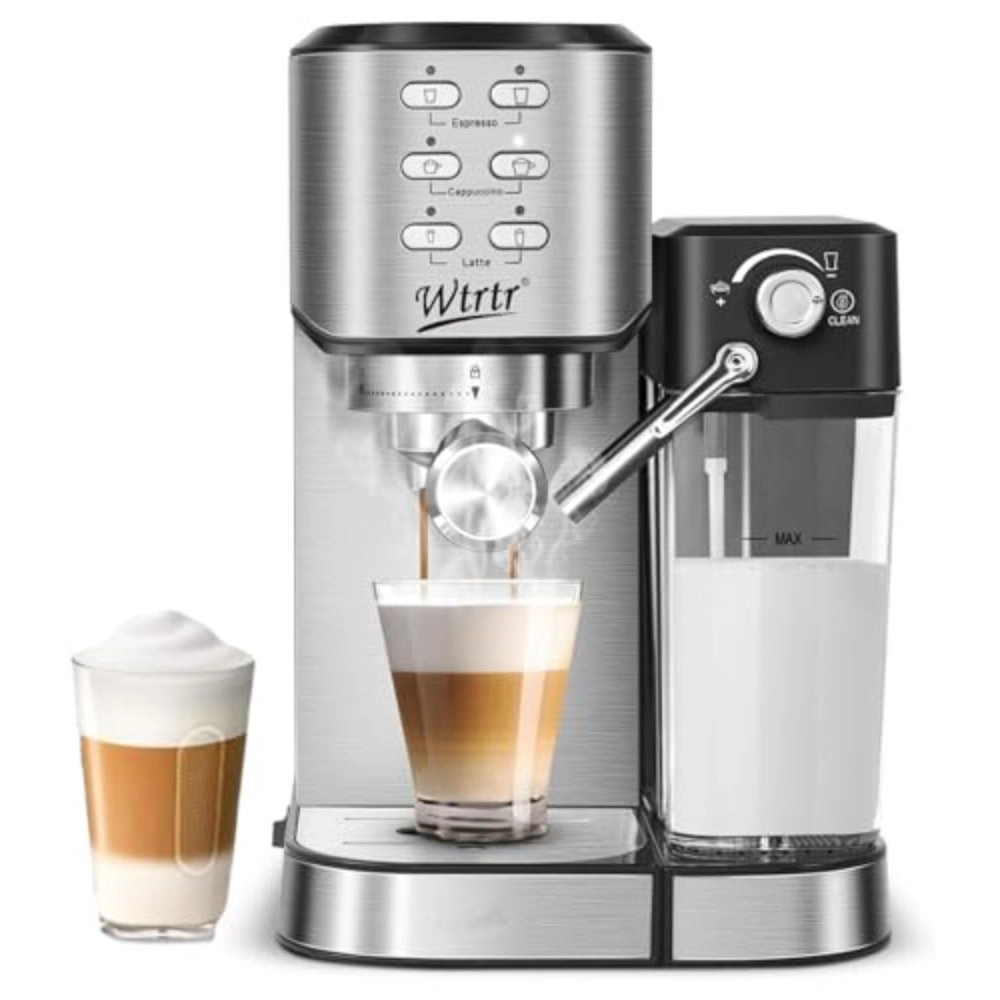 Espresso Coffee Maker - 19-Bar Pump & Milk