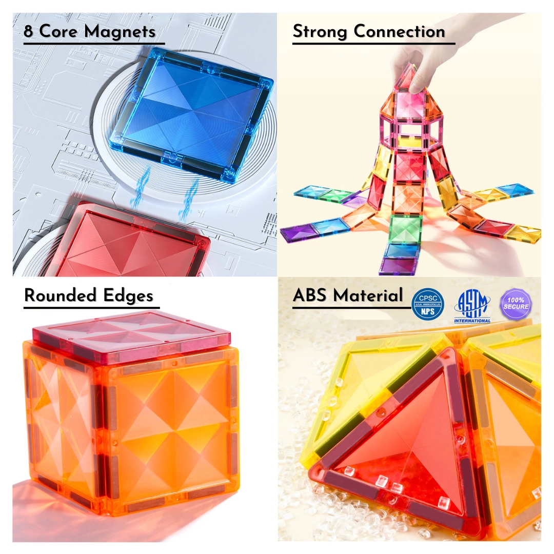 Colourful Magnetic Tiles CT1211 - 100pcs