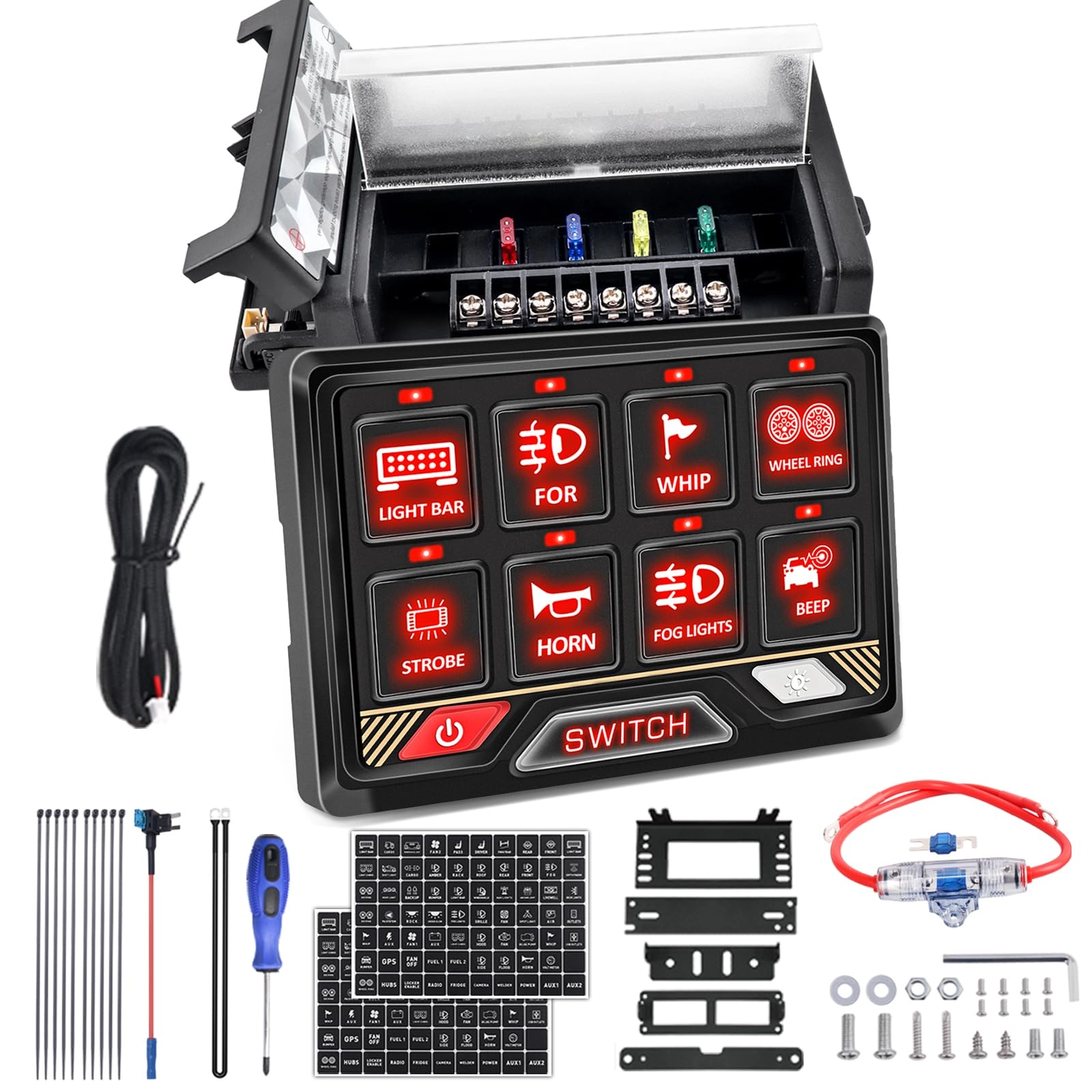 chelhead P2-8 gang switch panel - 12V-24V RGB