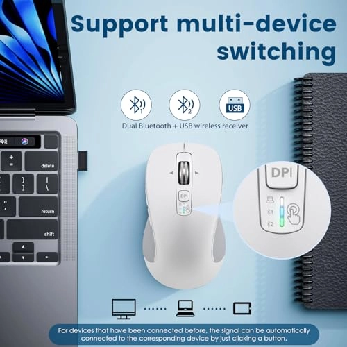L360 Full-Size 4-Way Scrolling Silent Mouse - Bluetooth