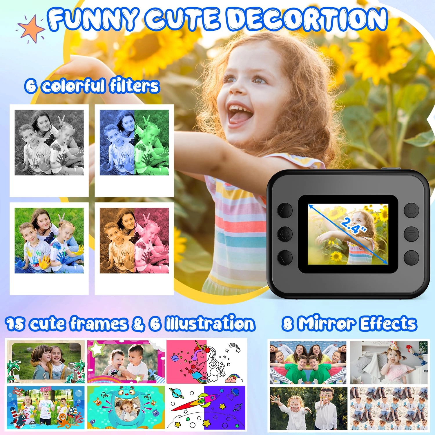 H3 - Kids Instant Print Camera Purple