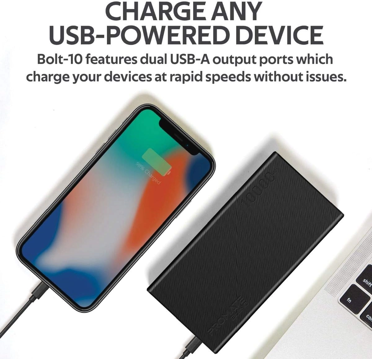 Bolt-10Pro - 10000mAh Fast charging Dual USB-A USB-C