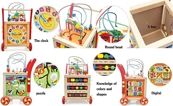 Enzo Wooden Baby Walker - 5-in-1 Activity Center