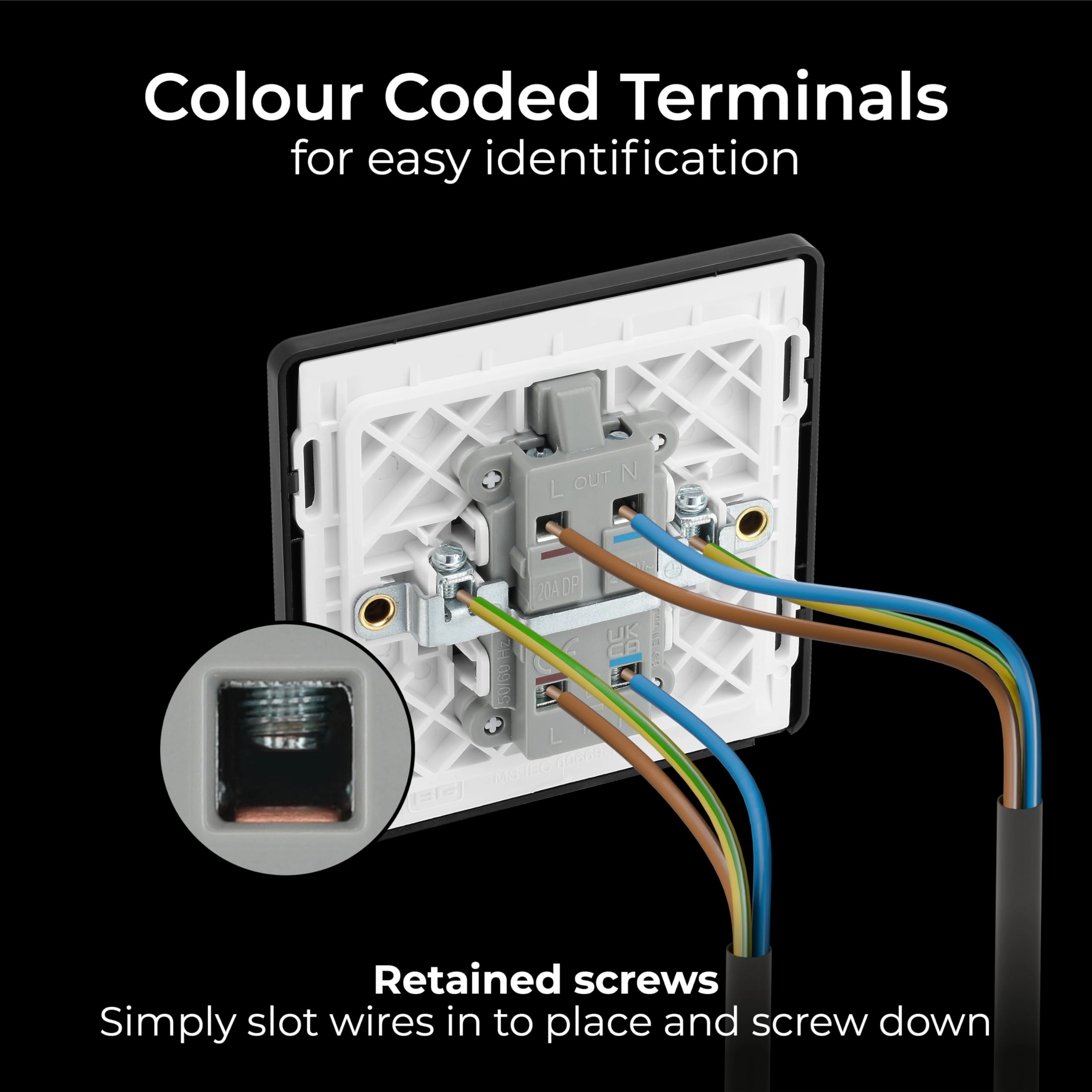 Evolve 20A Double Pole Switch - LED Indicator
