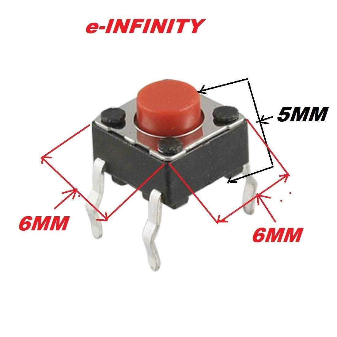 DC 18V Brushless Cooling Fan + 5x6x6 mm Push Switch - 10 pcs