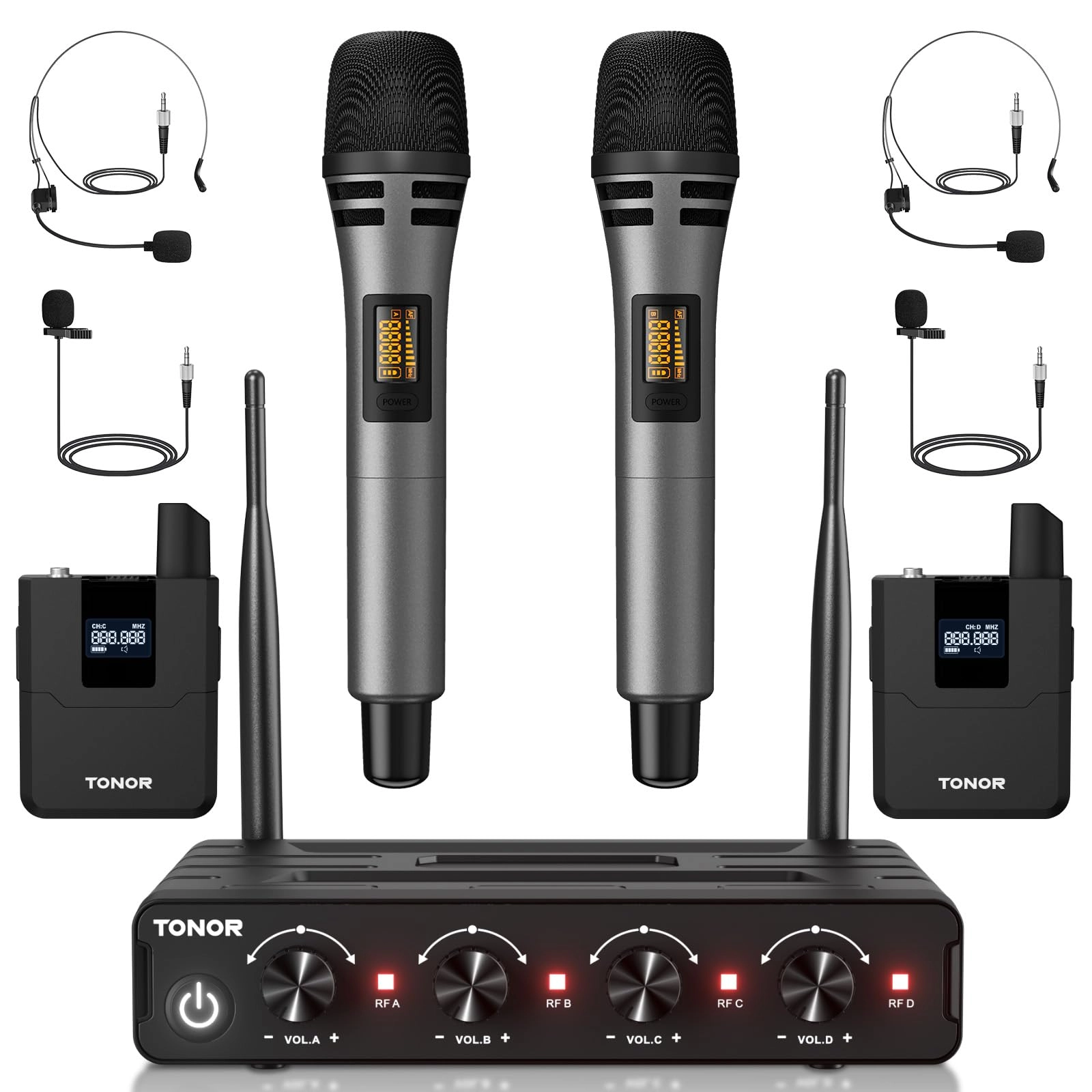 Wireless Microphones System - 4 UHF